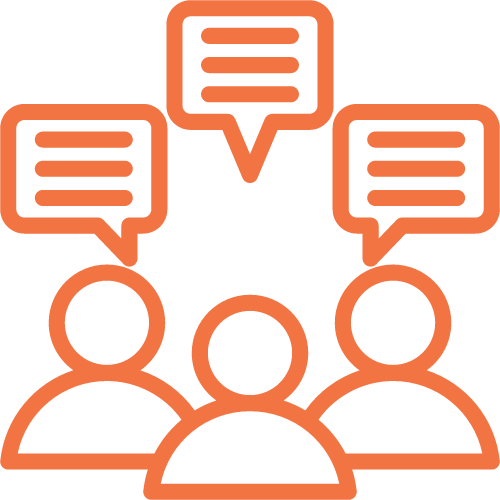 simple graphic of a group participating in a forum